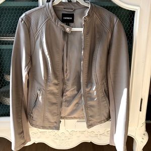Light Gray Leather Jacket